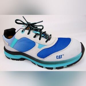 CAT Caterpillar Quake Composite Toe Work Shoes Blue Gray Sneakers Women's 10